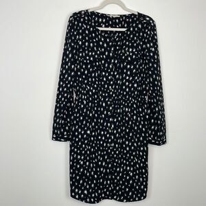 41 Hawthorn Black, White, Gray Printed Long Sleeve Shirt Dress. Size Large.